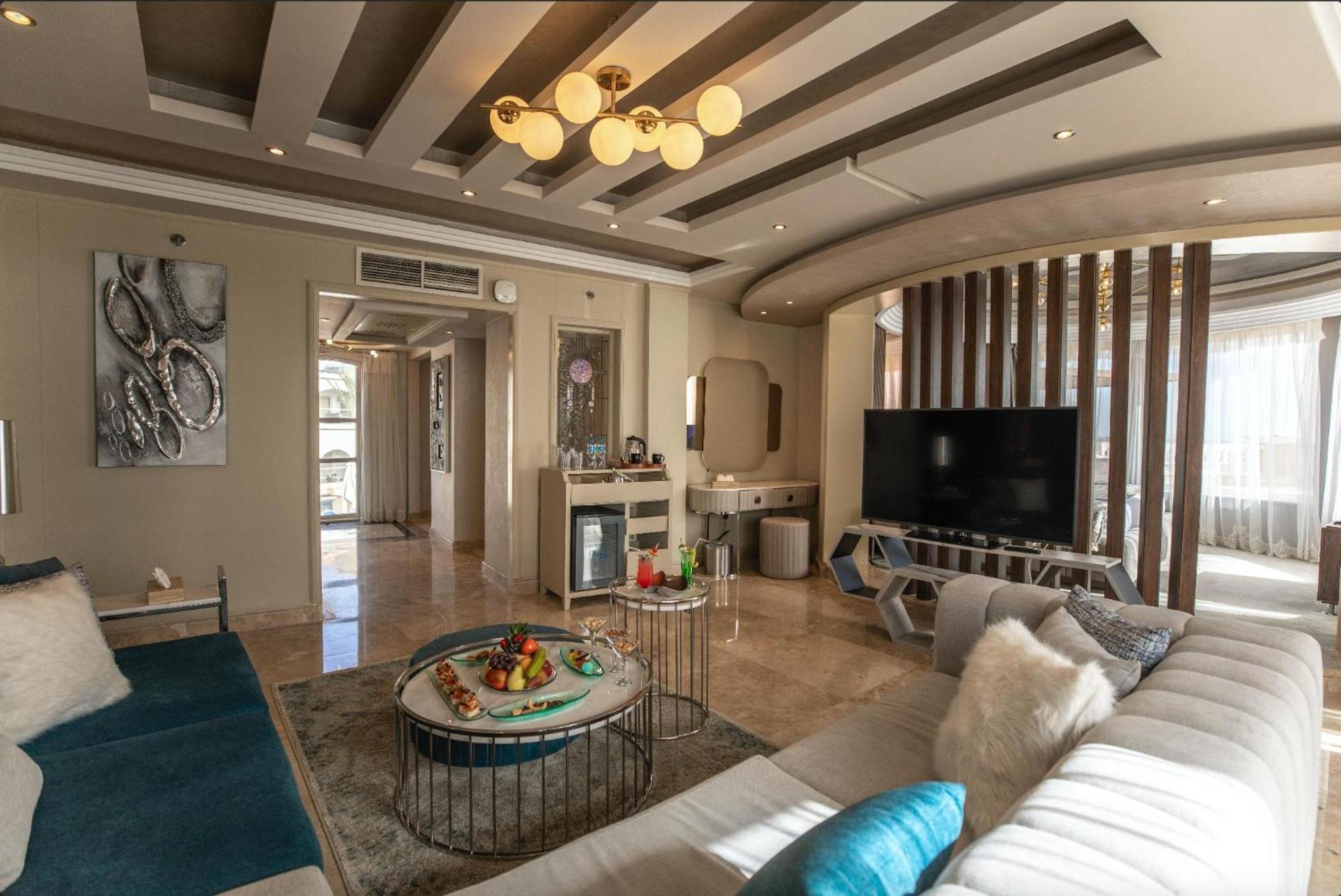Kaisol Romance Resort Sahl Hasheesh - Adults Only Hurghada Bagian luar foto A 3D rendering of a living room